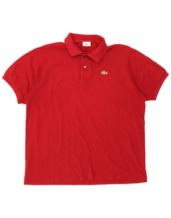 Lacoste Mens Polo Shirt Size 7 2XL Red Cotton