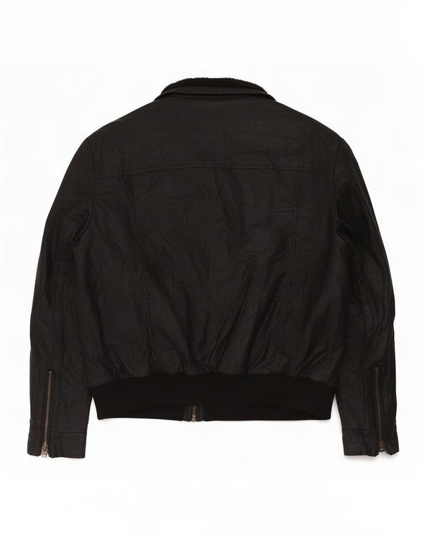 Мужская кожаная куртка Marks & Spencer Autograph Sherpa UK 42 XL, черная