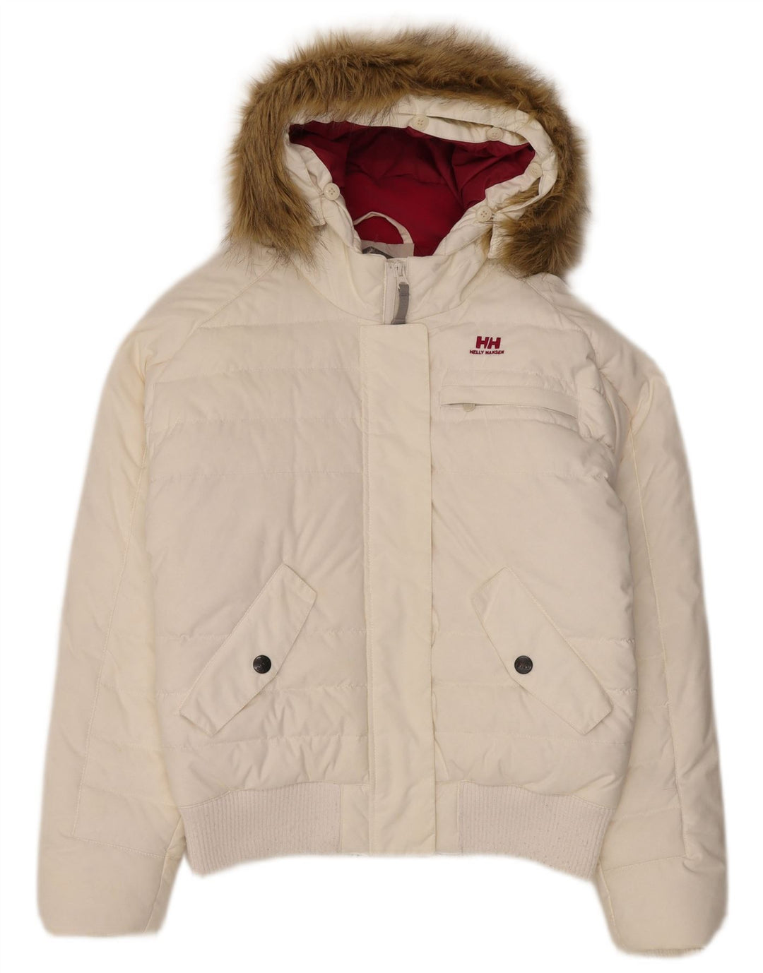 Helly Hansen Женская утепленная куртка с капюшоном UK 12, средний белый нейлон