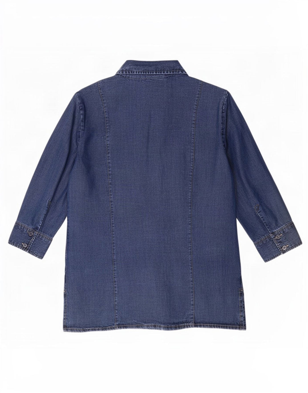 Женская джинсовая рубашка с рукавом 3/4 Marks & Spencer UK 12, средний синий лиоцелл