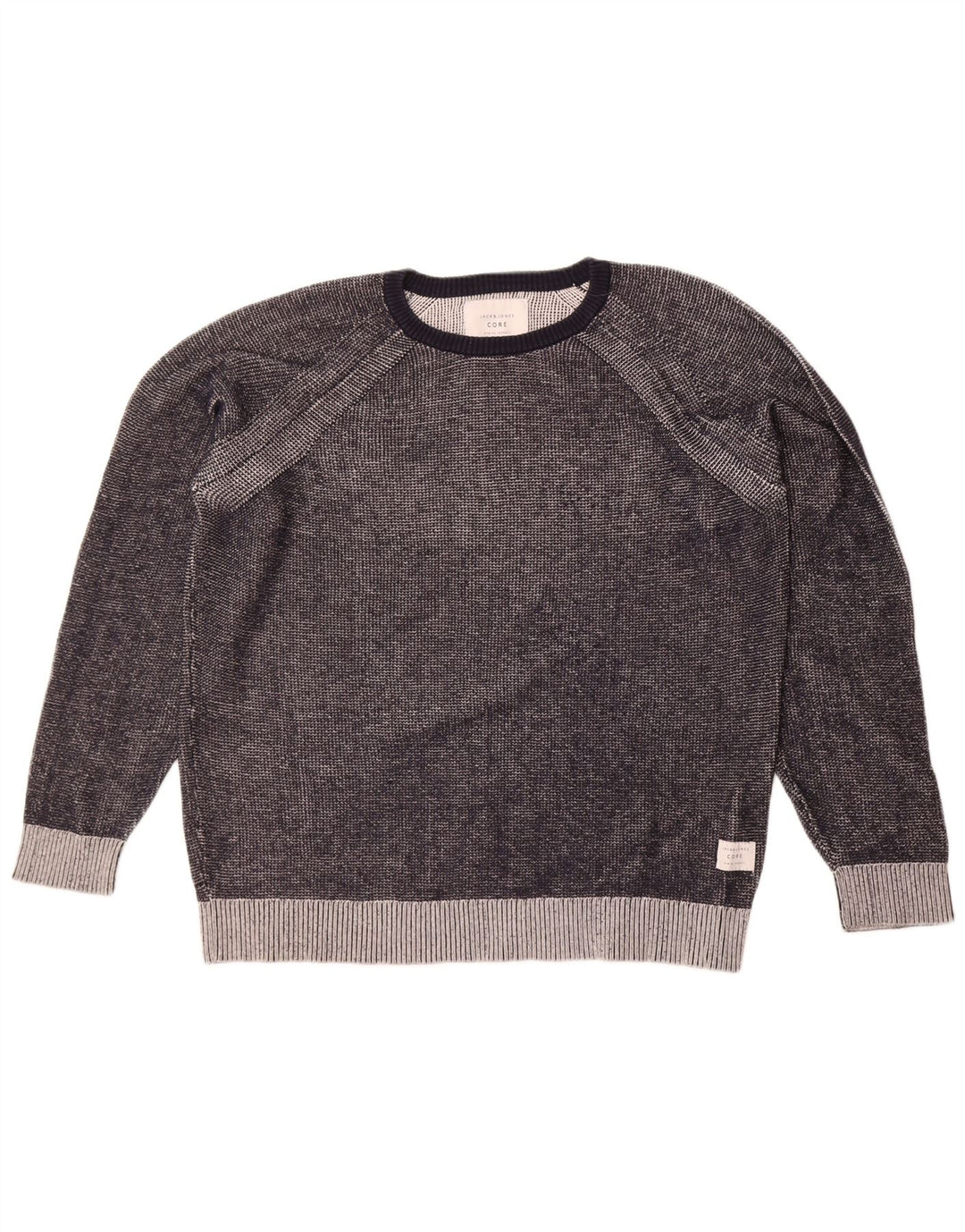 Мужской джемпер с круглым вырезом Jack & Jones, серый хлопок, размер XL