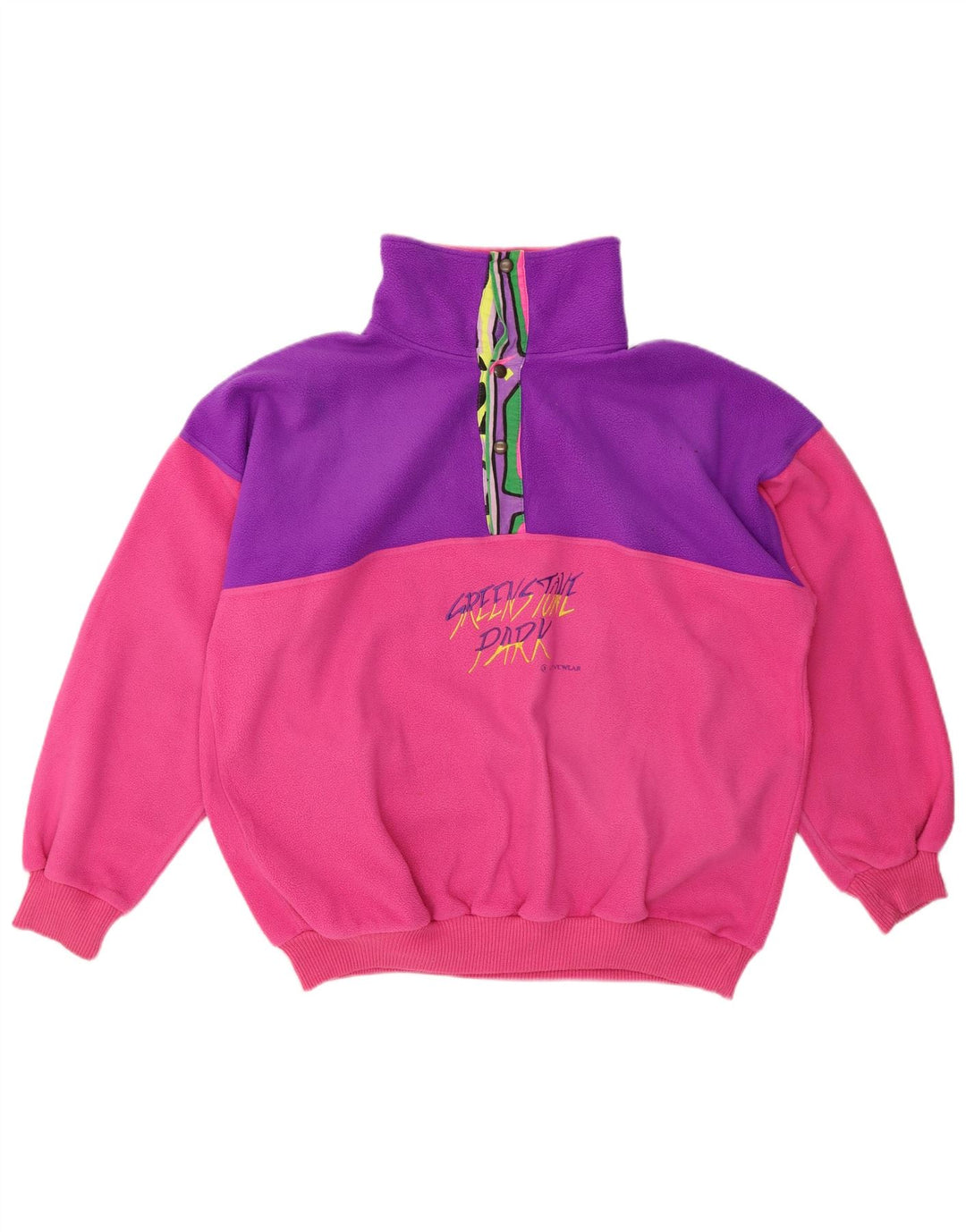 GREENSTONE PARK Женский свободный флисовый джемпер с рисунком UK 16, большой розовый