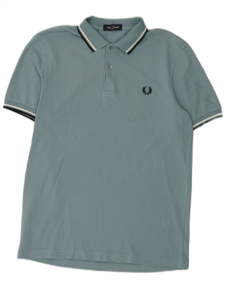 Мужская рубашка-поло Fred Perry, хлопковая синяя полоска среднего размера