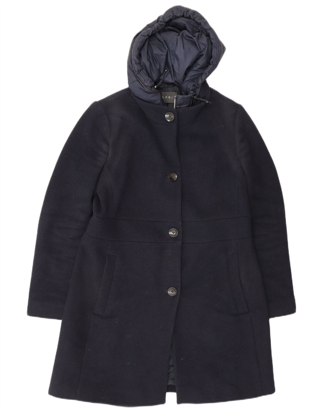 Женское пальто с капюшоном Esprit UK 16, большой размер, темно-синий, полиэстер