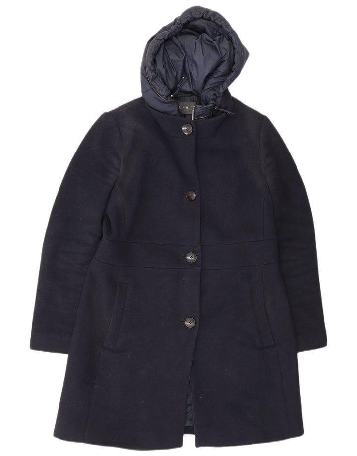 Женское пальто с капюшоном Esprit UK 16, большой размер, темно-синий, полиэстер