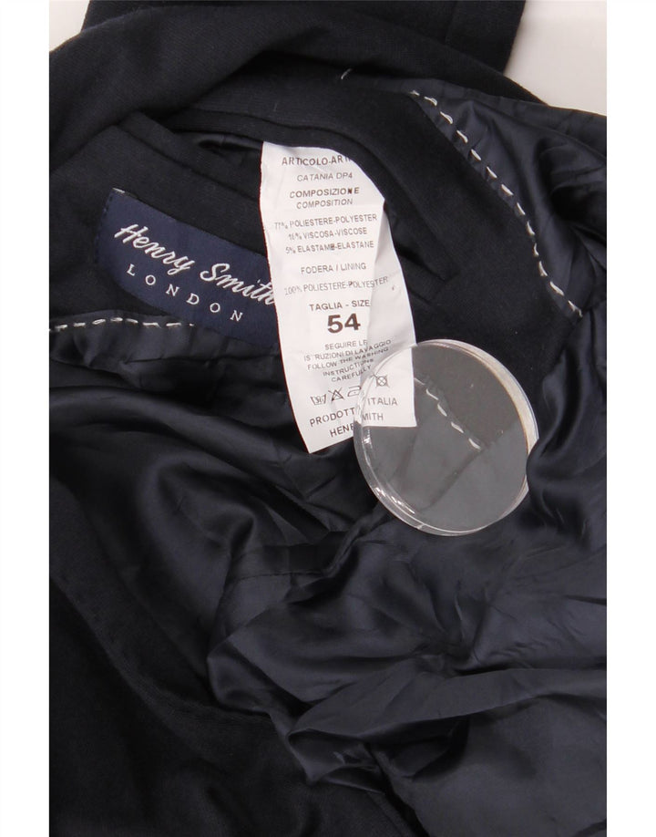 Винтажный мужской костюм из 2 предметов на 2 пуговицах IT 54 2XL W34 L30 Темно-синий полиэстер