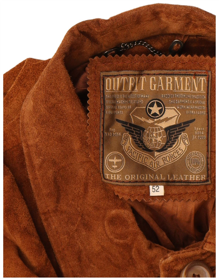PACIFIC AIR FORCES Мужская замшевая куртка IT 52 XL Коричневая кожа