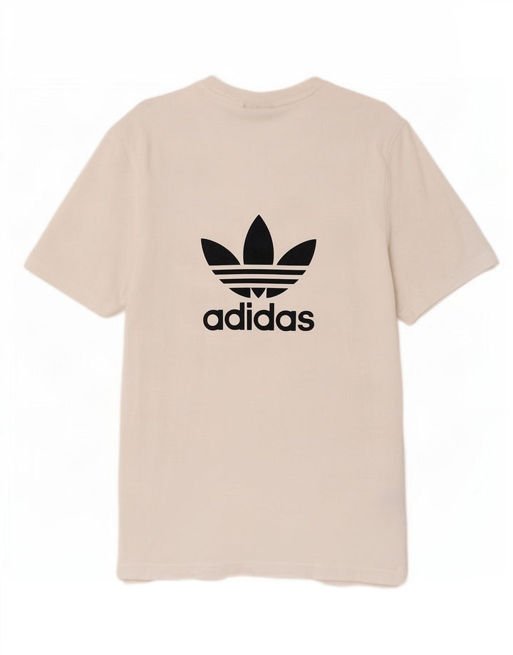 Adidas Мужская футболка с рисунком Топ среднего размера, белый хлопок
