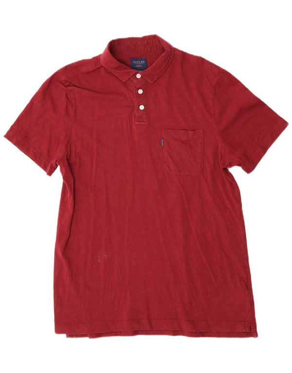 Joules Mens Polo Shirt Medium Burgundy Cotton
