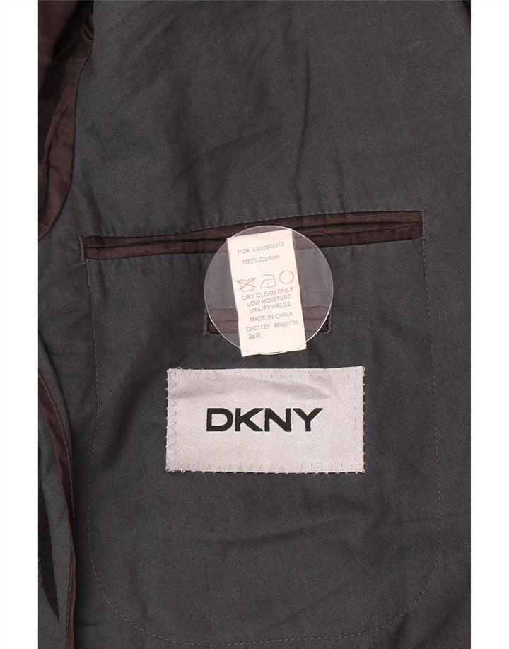 Мужской пиджак Dkny на 2 пуговицах, Великобритания, 36, маленький, серый, хлопковый