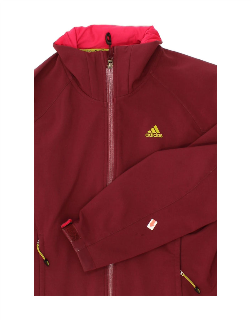 ADIDAS Womens Clima Proof Windbreaker Jacket UK 12 Medium Burgundy Vintage Adidas and Second-Hand Adidas from Messina Hembry 