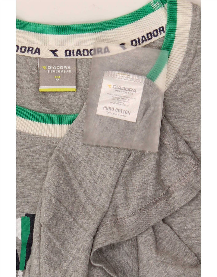 Мужской жилет Diadora с графическим рисунком, средний серый хлопок с цветными блоками