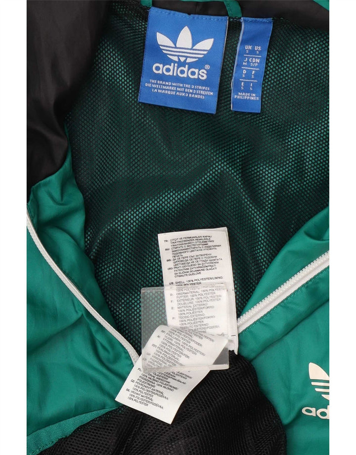 Мужская куртка-дождевик Adidas UK 36, маленькая зеленая, полиэстер с цветными блоками