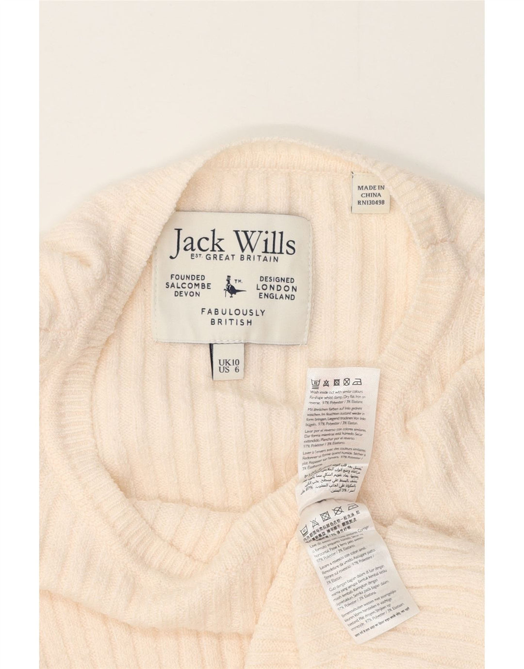 Женская блузка Jack Wills Top UK 10, маленький цвет, белый полиэстер