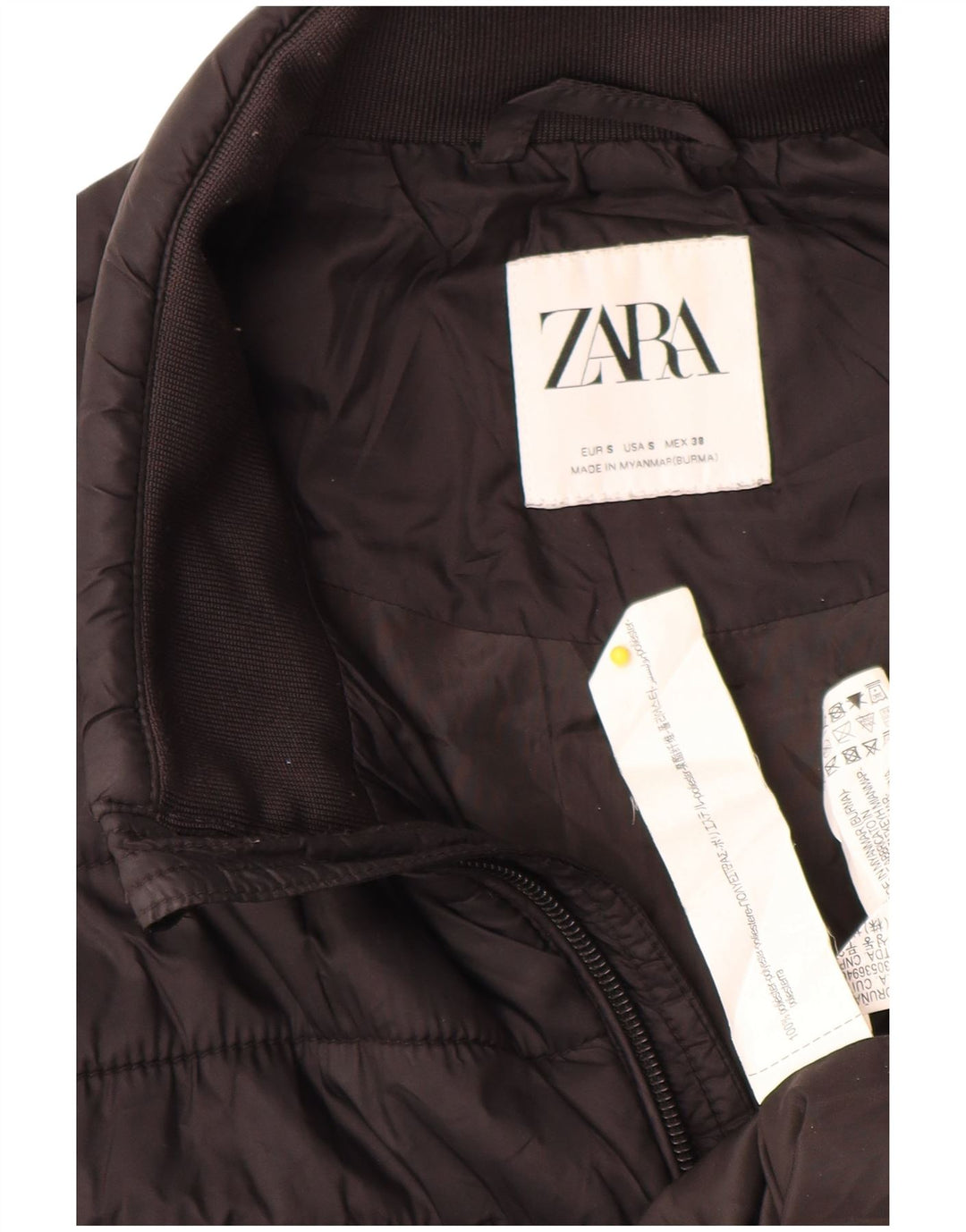 Мужской утепленный жилет Zara UK 36, маленький черный полиэстер