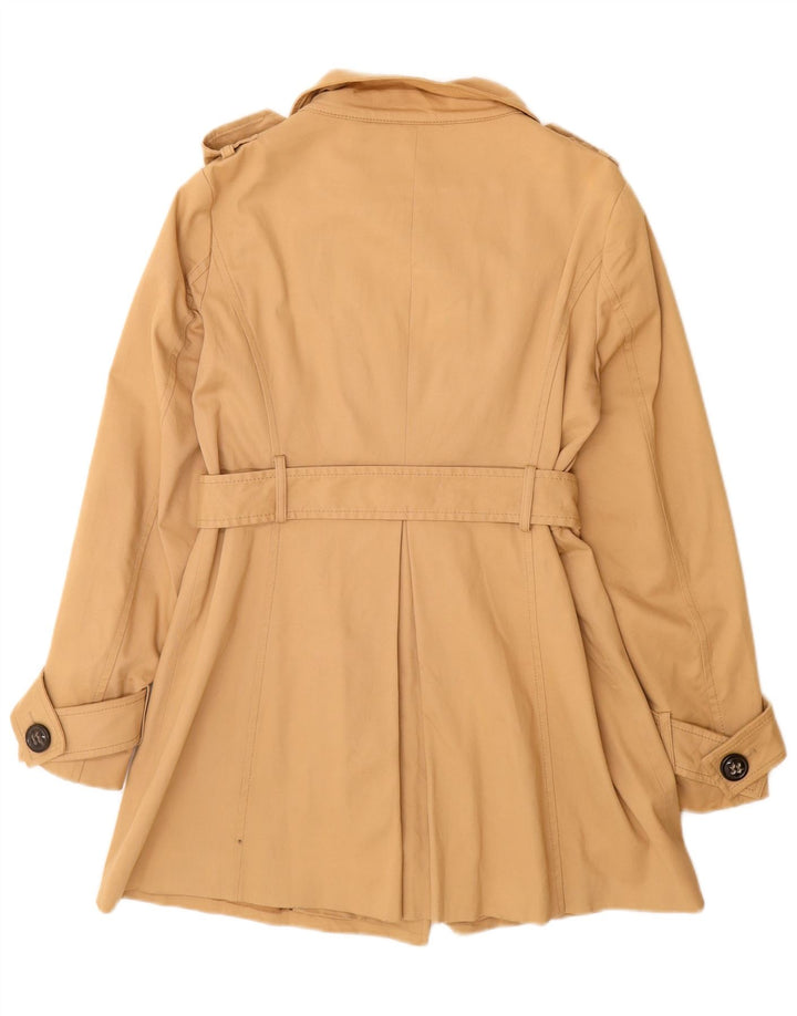 Женский тренч Zara UK 12, средний бежевый, хлопок