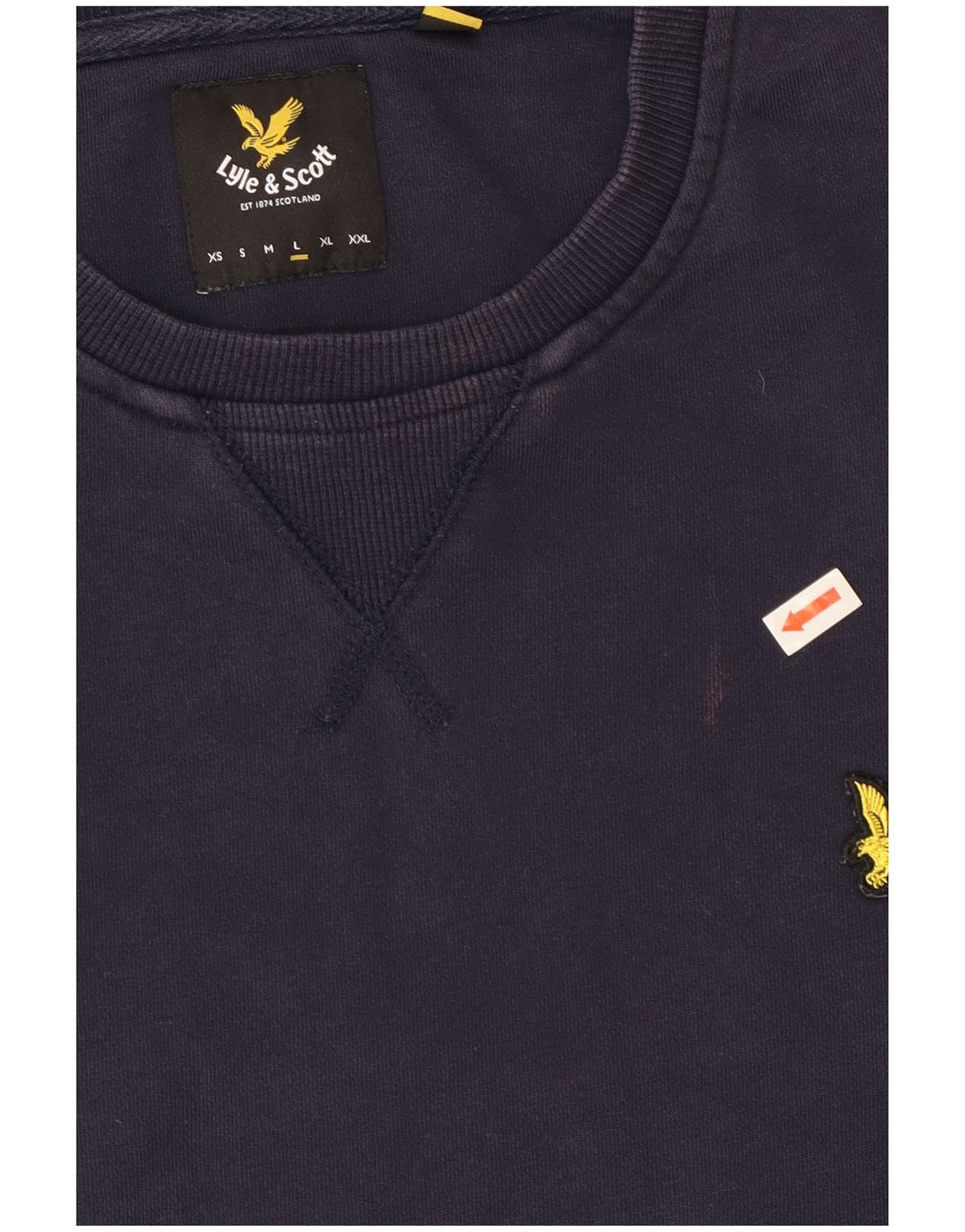 Мужской свитер Lyle & Scott, большой темно-синий хлопковый джемпер