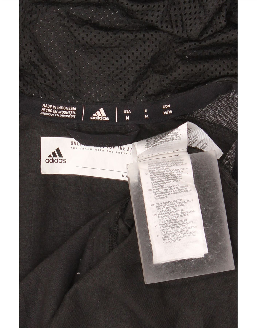 Мужской свитер с капюшоном на молнии ADIDAS, средний черный, полиэстер