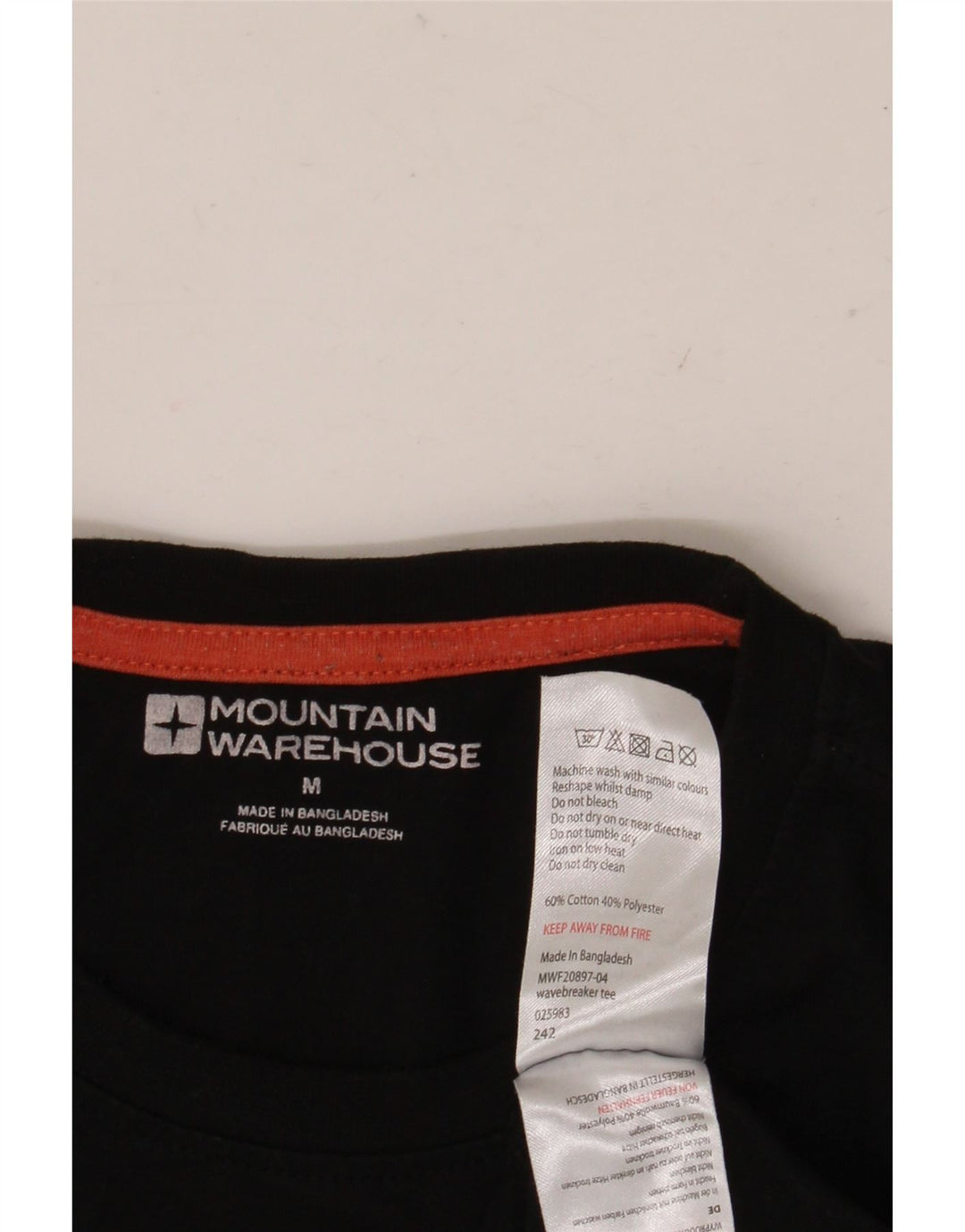 MOUNTAIN WAREHOUSE Мужская футболка с рисунком Топ среднего размера, черный хлопок, хлопок