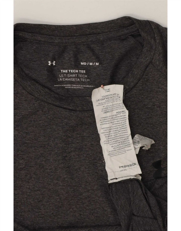 Мужская футболка Under Armour, верх из полиэстера среднего серого цвета с крапинками