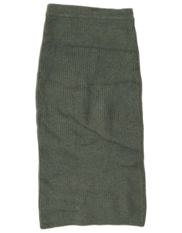 Женская юбка миди с завышенной талией Zara Medium W30, зеленая акрил