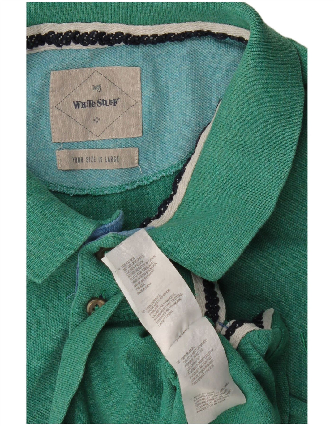 Мужская рубашка-поло WHITE STUFF, большая зеленая хлопковая