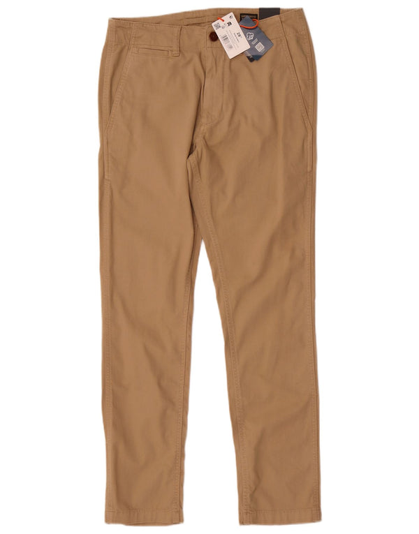 Superdry Mens Slim Chino Trousers W28 L32 Beige Cotton