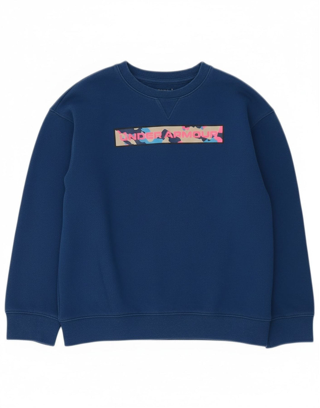 Толстовка с рисунком Cold Gear для мальчиков Under Armour, джемпер, маленький синий цвет, 7–8 лет