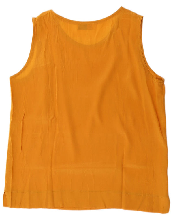 Винтажная женская блузка без рукавов, топ UK 14, средний желтый ацетат