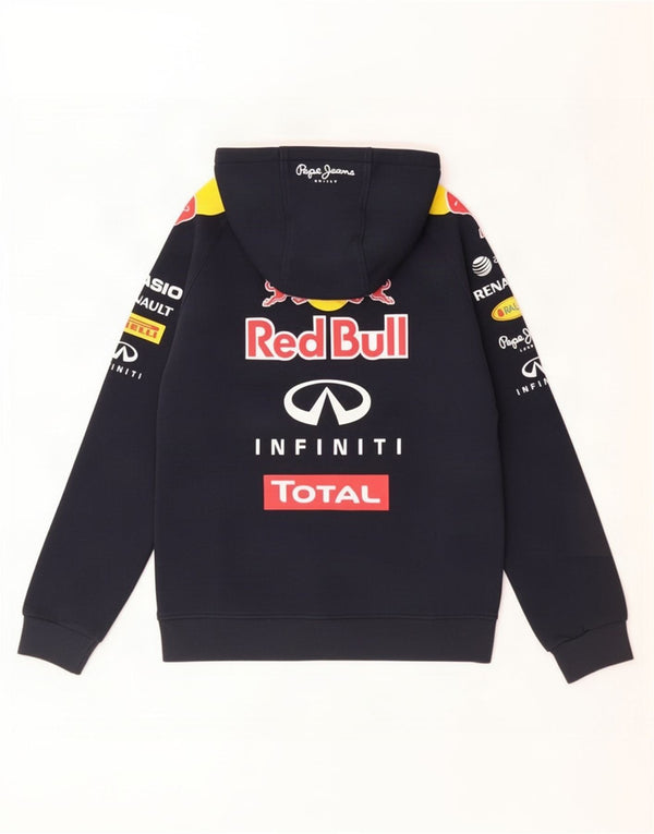 PEPE Jeans Мужской свитер с капюшоном на молнии Red Bull с графическим рисунком, маленький темно-синий
