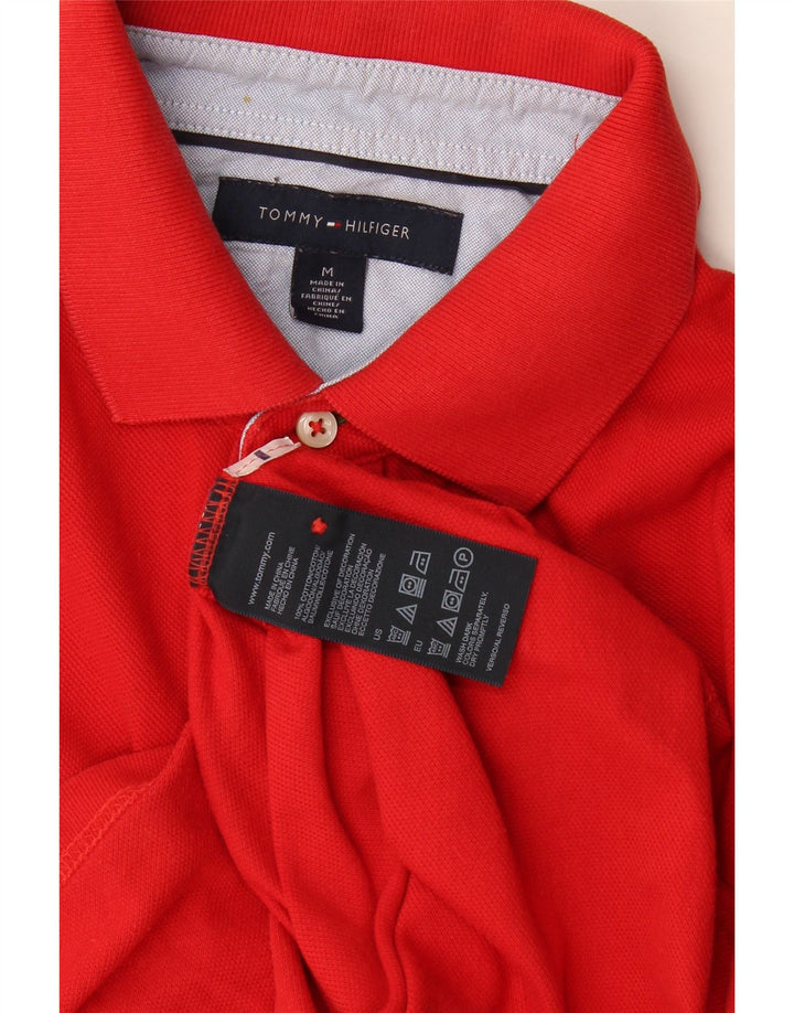 Мужская рубашка-поло Tommy Hilfiger из хлопка среднего красного цвета