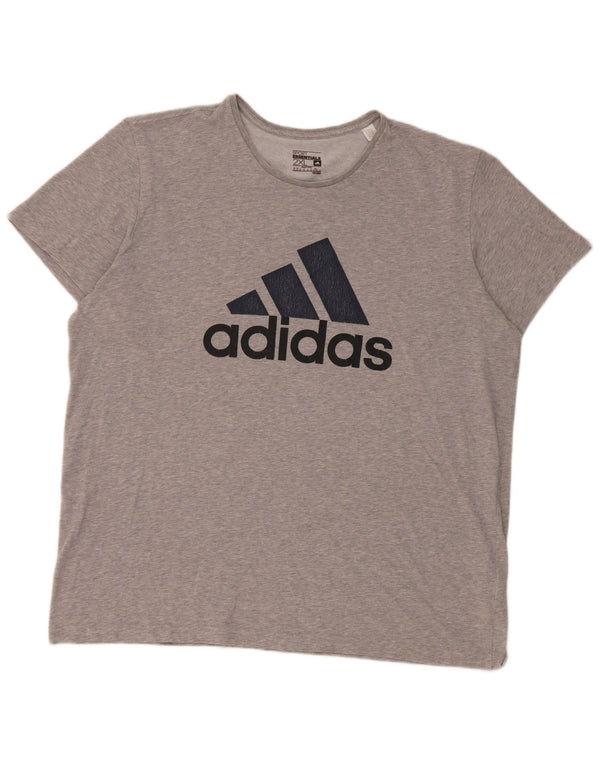 Adidas Мужская футболка с рисунком Top 2XL Серый хлопок