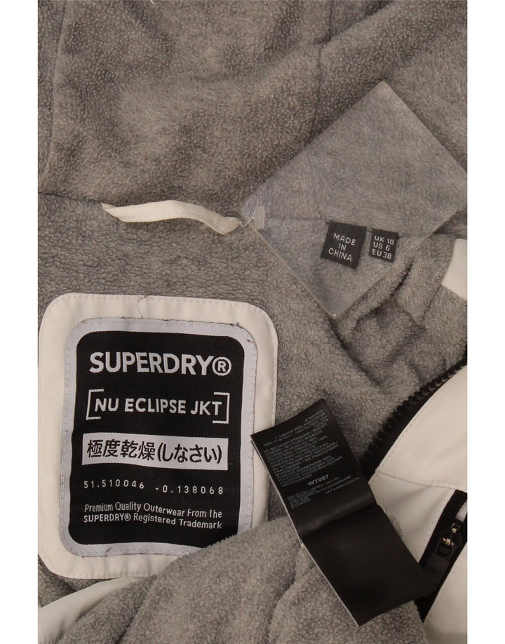 Женская ветровка большого размера с капюшоном Superdry UK 10, маленькая белая