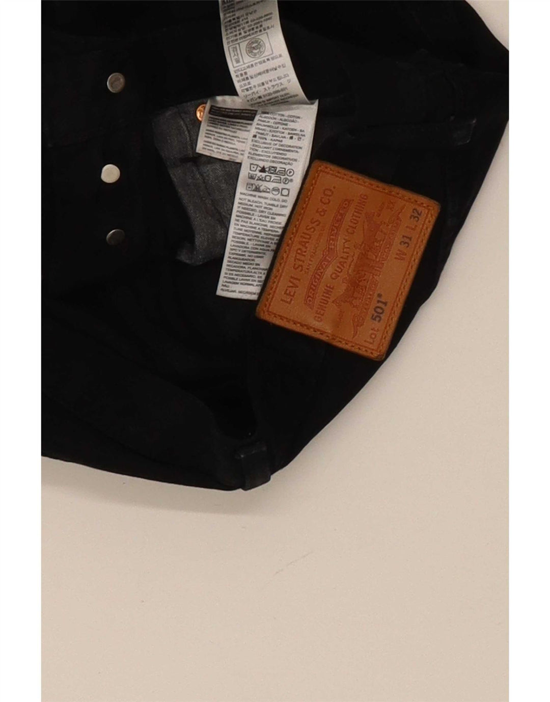 Мужские прямые джинсы Levi's 501 W31 L32, черный хлопок