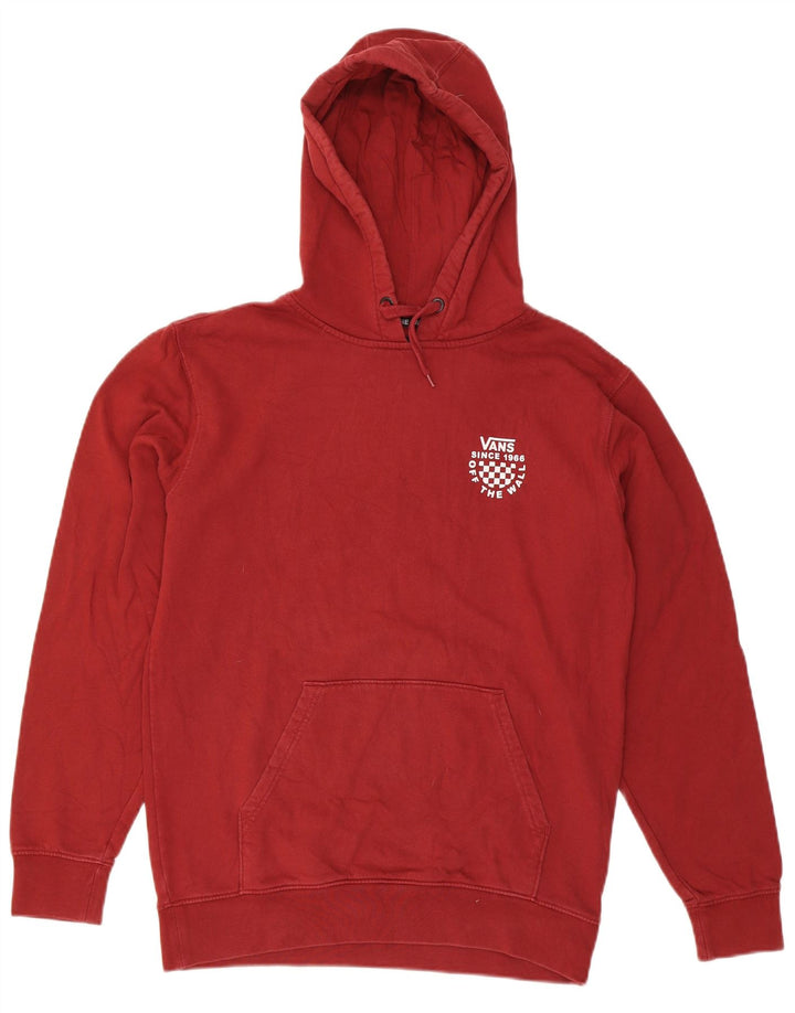 VANS Mens Graphic Hoodie Jumper Small Red Cotton