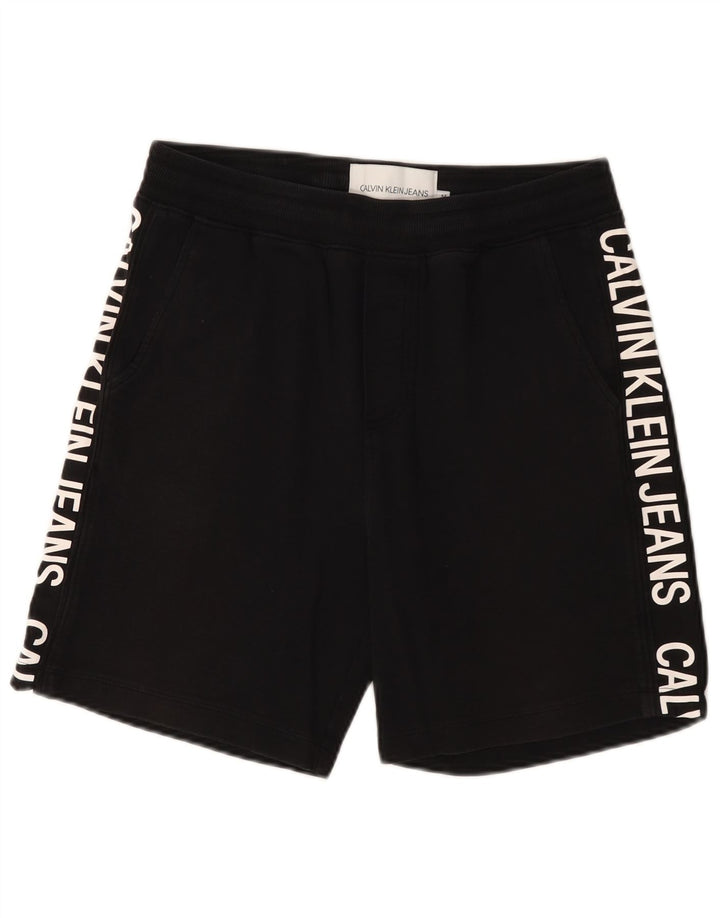 Calvin Klein Мужские спортивные шорты с графическим рисунком, средний черный, хлопок
