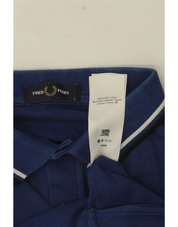 Мужская рубашка-поло Fred Perry, темно-синяя, хлопковая