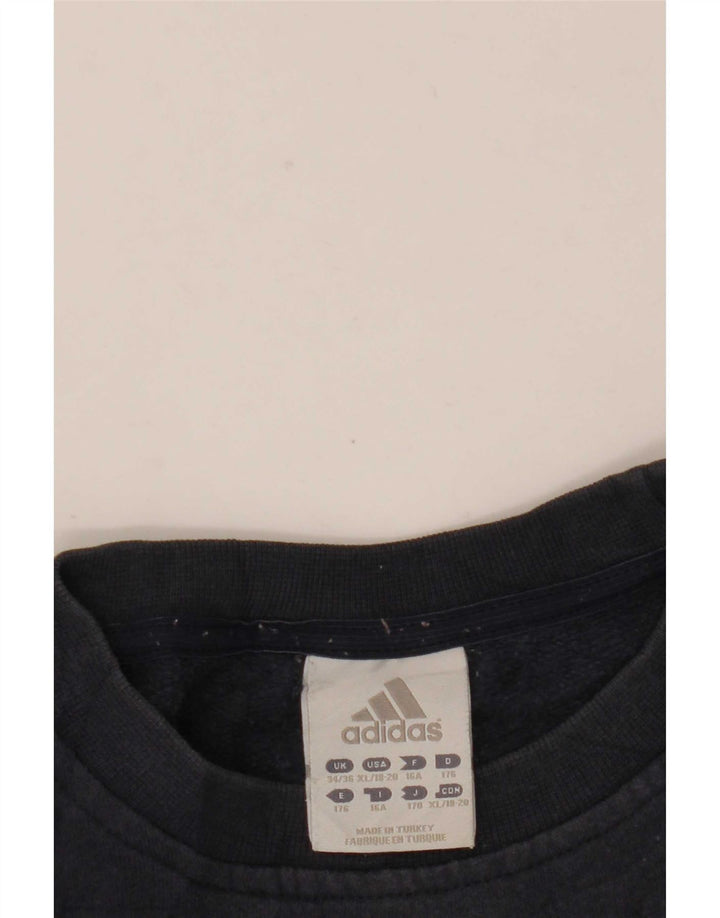 Джемпер с рисунком Adidas для мальчиков 15-16 лет, темно-синий