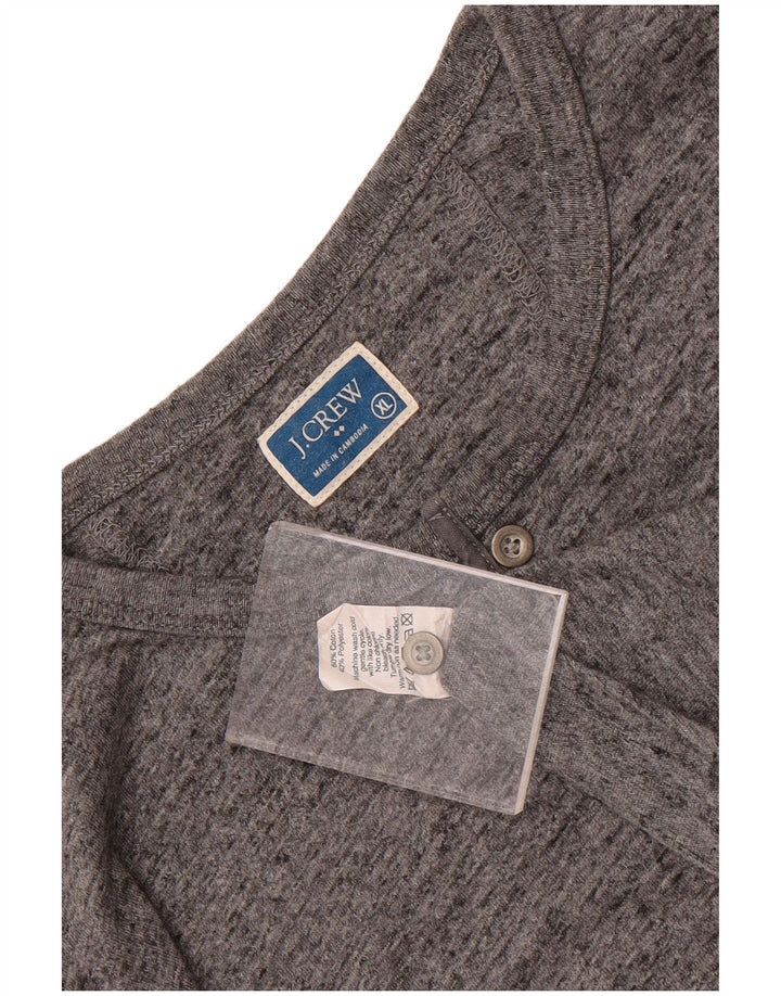 Мужской топ J. Crew с длинным рукавом XL, серый хлопок с крапинками