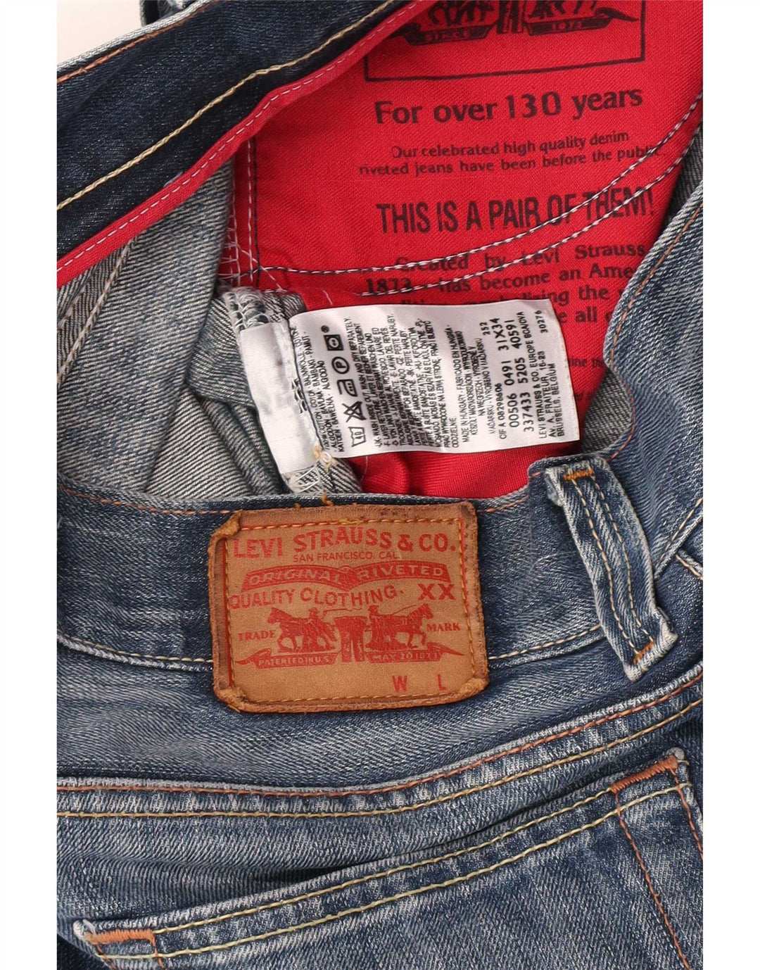 Мужские джинсовые шорты Levi's 506 W31, средний синий хлопок