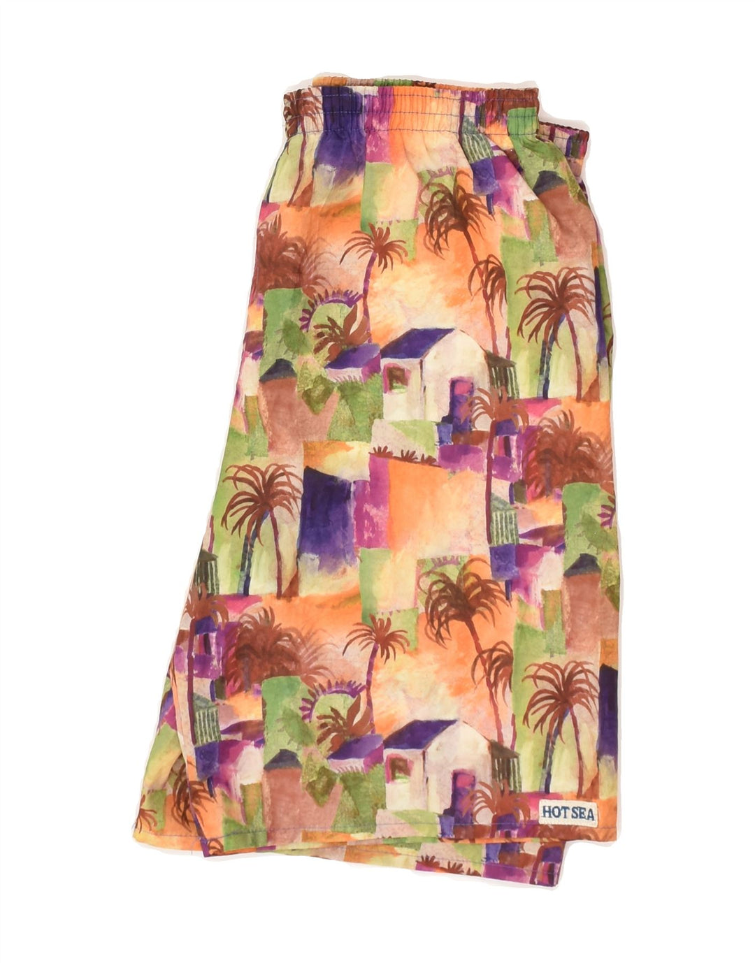 VINTAGE Mens Abstract Pattern Swimming Shorts IT 42 2XS Multicoloured | Vintage Vintage | Thrift | Second-Hand Vintage | Used Clothing | Messina Hembry 