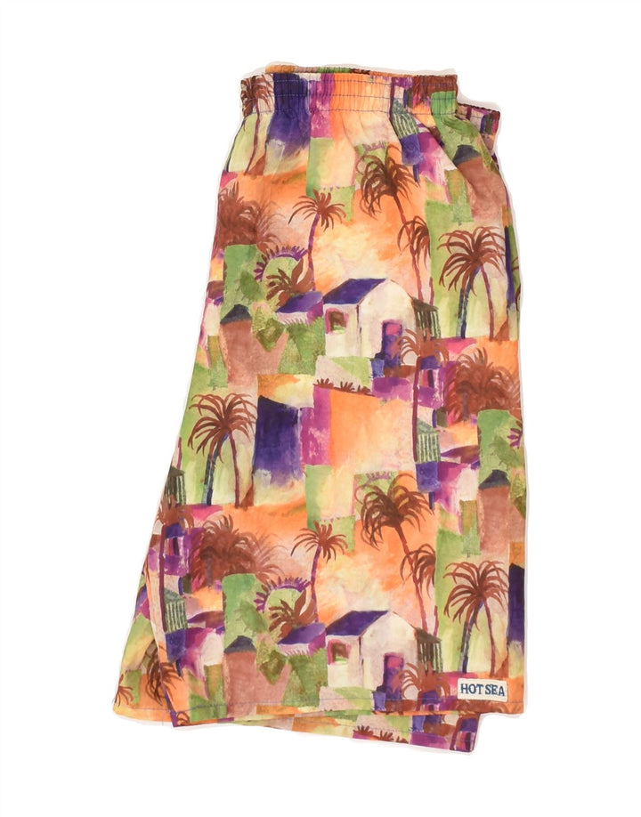 VINTAGE Mens Abstract Pattern Swimming Shorts IT 42 2XS Multicoloured | Vintage Vintage | Thrift | Second-Hand Vintage | Used Clothing | Messina Hembry 