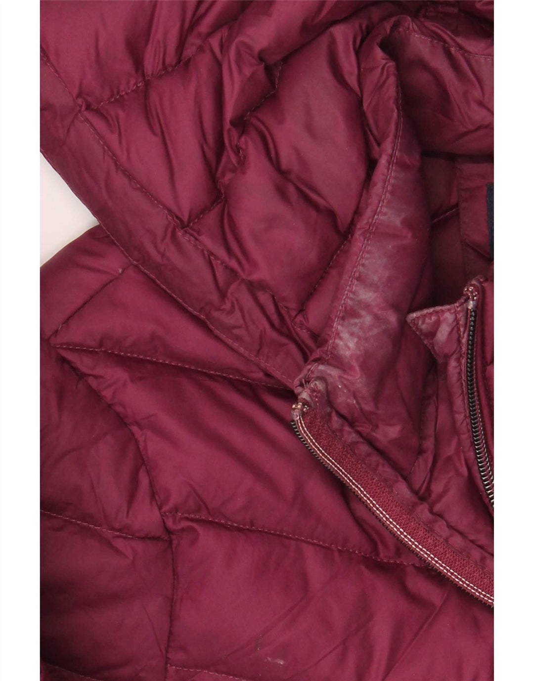 Женское стеганое пальто с капюшоном Marks & Spencer UK 12, средний бордовый полиамид