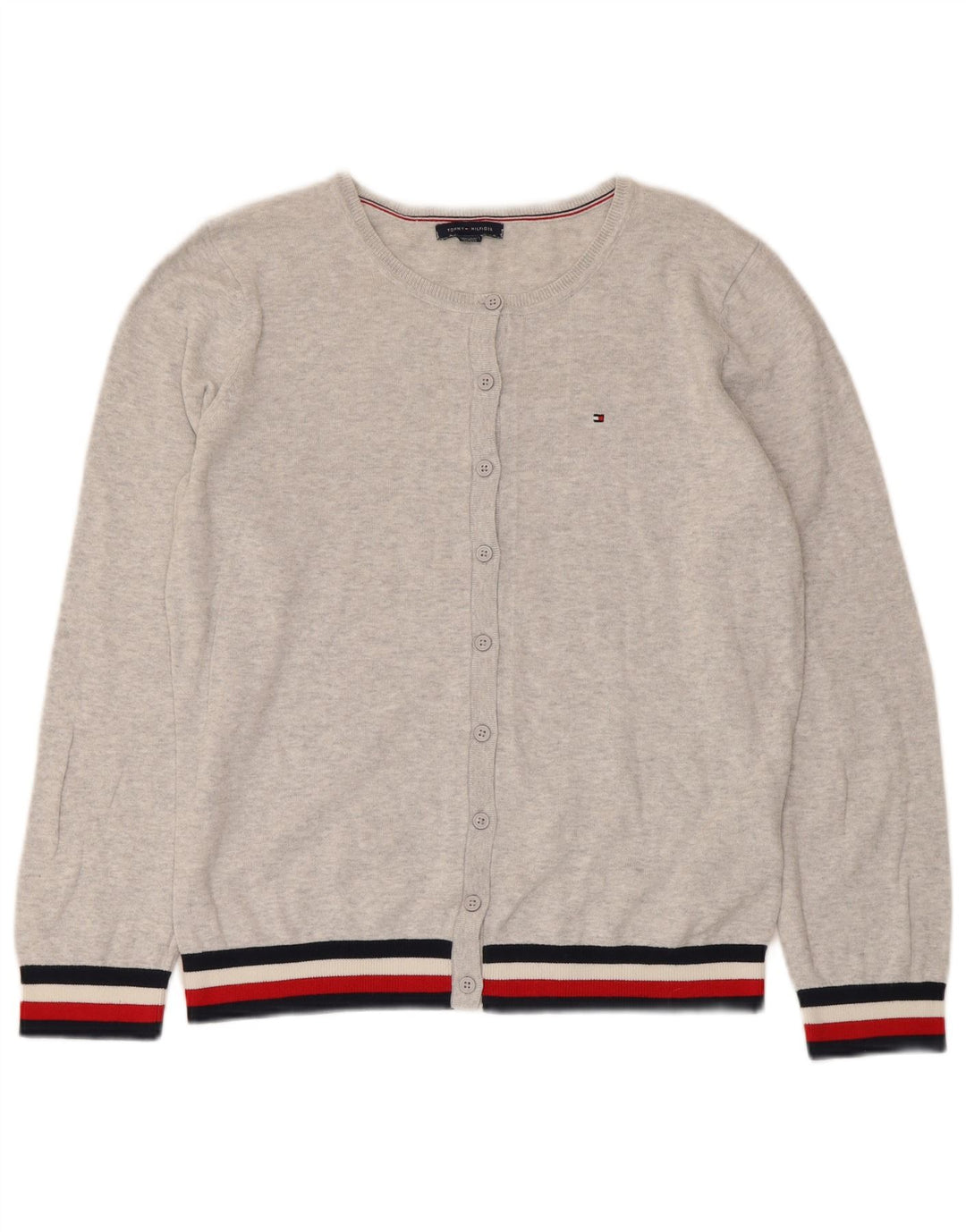 Женский кардиган Tommy Hilfiger UK 14 Средний Серый В Полоску