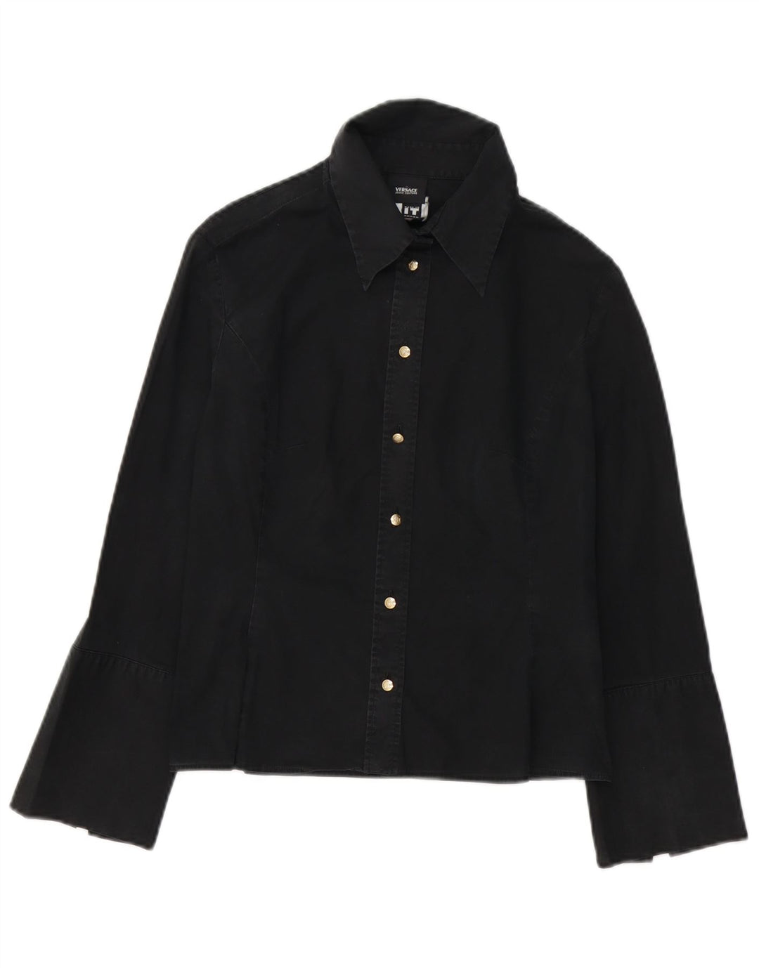 Женская деловая рубашка Versace UK 10, маленькая, черная