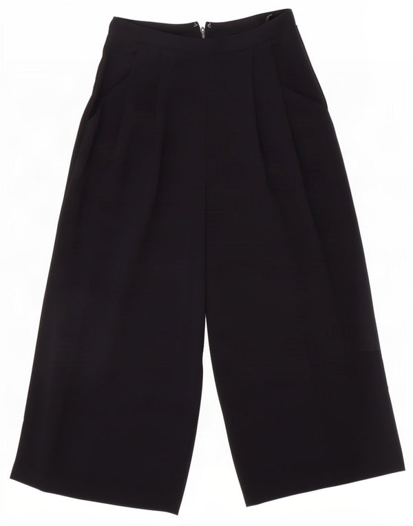 Topshop Женские широкие брюки-капри UK 8 Small W26 L21 Черный полиэстер