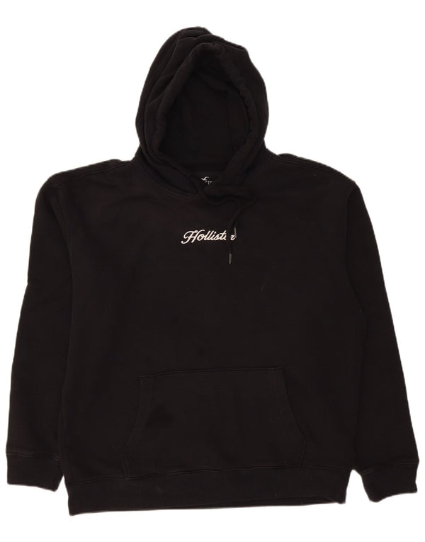 Мужской джемпер с капюшоном Hollister, большой черный, хлопковый