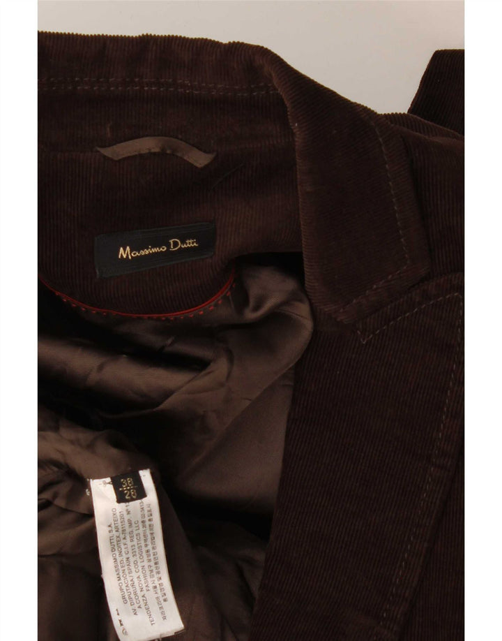 Женский вельветовый пиджак Massimo Dutti на 1 пуговице EU 38, маленький коричневый