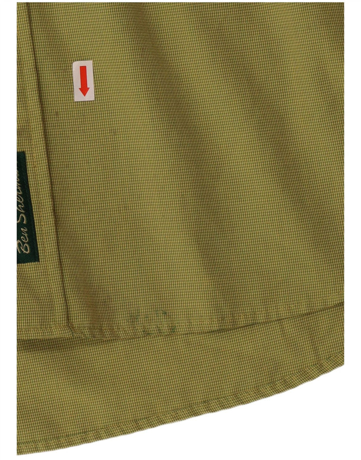 Мужская рубашка BEN SHERMAN XL зеленая с узором «гусиные лапки»