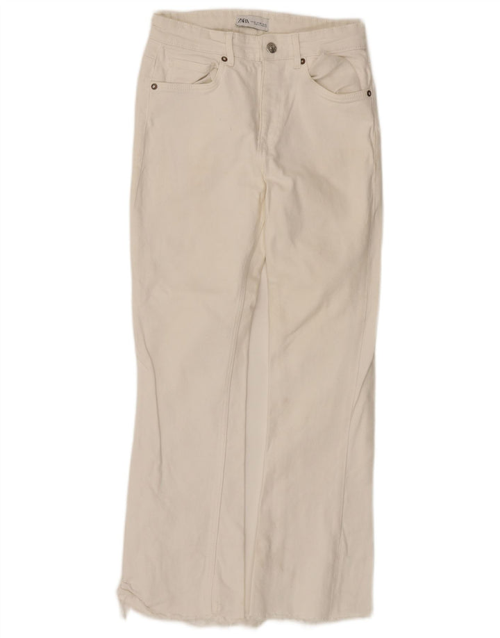 Женские расклешенные джинсы Zara EU 38, маленькие W28 L26, белый хлопок